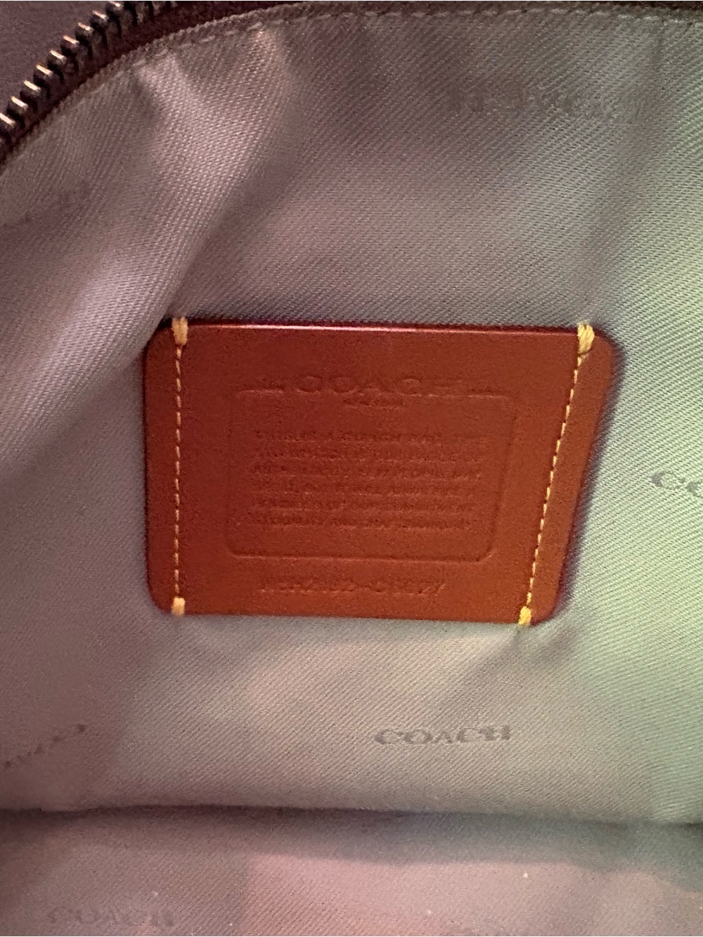 Coach Women's Pebbled Leather Tote Bag in Light Blue - Picture 6 of 7